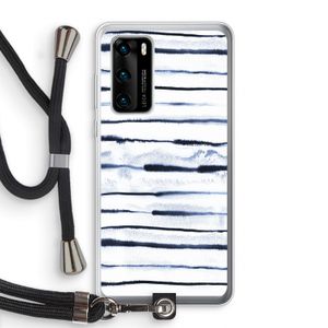 Ink Stripes: Huawei P40 Transparant Hoesje met koord