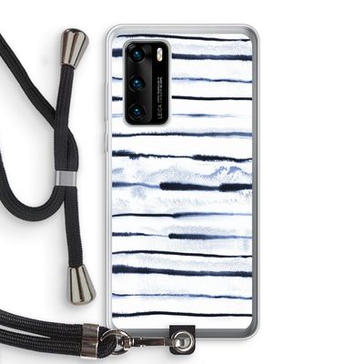 Ink Stripes: Huawei P40 Transparant Hoesje met koord
