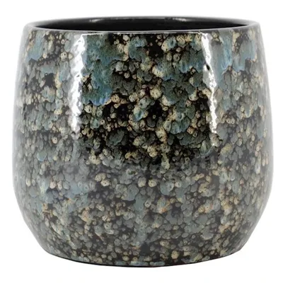 Pot bejo d32h25.5cm blauw/zwart