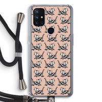Zwarte poes: OnePlus Nord N10 5G Transparant Hoesje met koord
