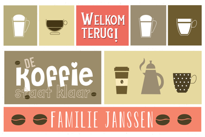Welkom terug koffie vinyl tapijt