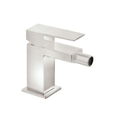 Bidetmengkraan Tres Cuadro Exclusive met Hendel Korte Uitloop 10 cm RVS Tres