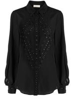 Elie Saab chemise crop à détails d'œillets - Noir - thumbnail