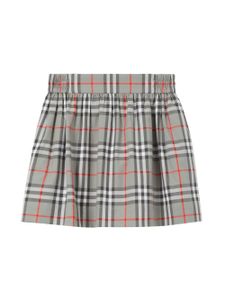 Burberry Kids jupe plissée à carreaux - Gris