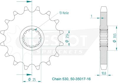 ESJOT Sprocket 530 15z standard