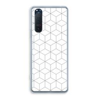Zwart-witte kubussen: Sony Xperia 5 II Transparant Hoesje
