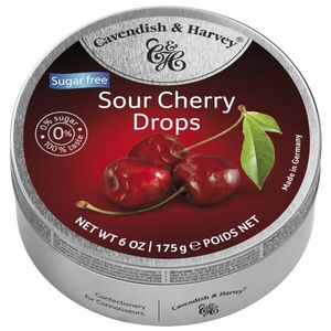 Cavendish & Harvey Cavendish & Harvey - Sour Cherry Drops Suikervrij 175 Gram