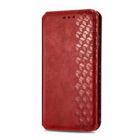 Samsung Galaxy S24 Ultra hoesje - Bookcase - Pasjeshouder - Portemonnee - Diamantpatroon - Kunstleer - Rood