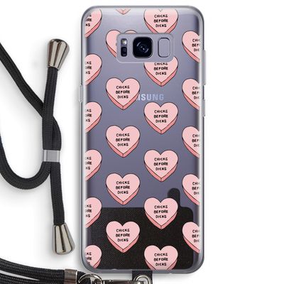 Chicks before dicks: Samsung Galaxy S8 Plus Transparant Hoesje met koord