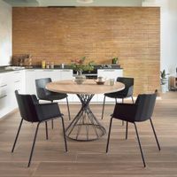 Kave Home Ronde Eettafel 'Niut' 120cm melamine met hout-look, kleur Naturel