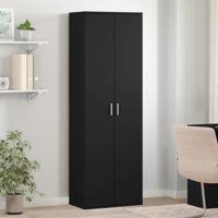 Hoge kast 60x35x180 cm bewerkt hout zwart