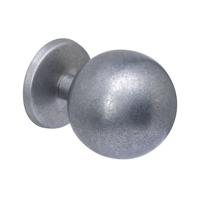 Intersteel Voordeurknop bol ø75mm op achterplaat éénzijdige montage rvs getrommeld - thumbnail