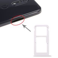 SIM-kaart lade + SIM-kaart lade / Micro SD-kaart lade voor Nokia 7.1 / TA-1100 TA-1096 TA-1095 TA-1085 TA-1097 (Zilver)