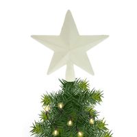 Kerstboom piek ster wit met glitters 19 cm