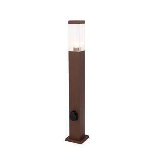 QAZQA Buitenlamp roestbruin 80 cm met stopcontact IP44 - Malios