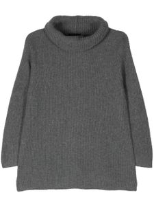 Emporio Armani pull nervuré à col roulé - Gris