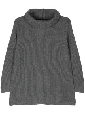 Emporio Armani pull nervuré à col roulé - Gris
