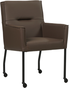Bruine leren moderne eetkamerstoel Lucky - Toledo Leer Espresso (bruin leer)