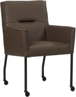 Bruine leren moderne eetkamerstoel Lucky - Toledo Leer Espresso (bruin leer)