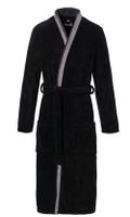 Ten Cate Badjas fleece zwart-grijs