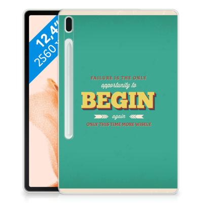 Samsung Galaxy Tab S7FE Back cover met naam Quote Begin Samsung Galaxy Tab S7FE Back cover met naam Quote Begin
