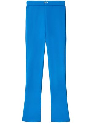 Off-White legging évasé à taille à logo - Bleu