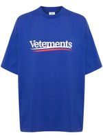 VETEMENTS t-shirt en coton à logo imprimé - Bleu - thumbnail