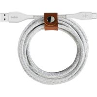 Belkin DuraTek Plus USB-C/ USB-A kabel met leren bandje kabel 1.2 m - thumbnail