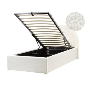 Beliani-ANET-Bed met opbergruimte-Off-white-90 x 200 cm-Bouclé