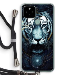Darkness Tiger: Pixel 5 Transparant Hoesje met koord