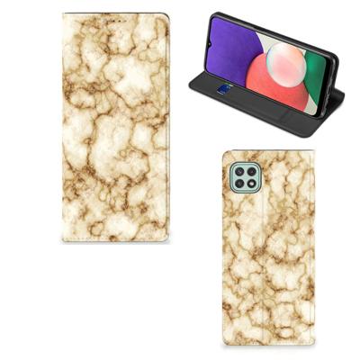 Samsung Galaxy A22 5G | Standcase | Marmer Goud