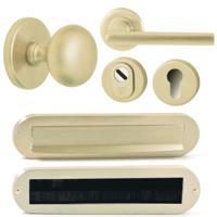Hardbrass Voordeurset Iris/Sara compleet linkswijzend - PVD champagne goud