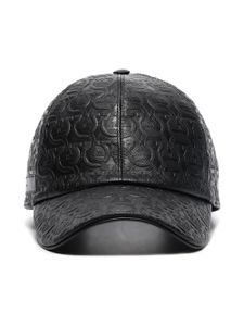 Ferragamo casquette Gancin en cuir - Noir