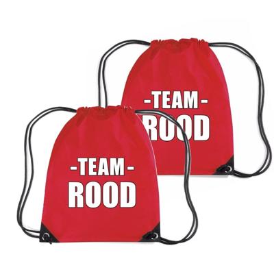 Sportdag tasje - Team rood - opberg rugtas/ sporttas - 11 Liter - 2x34 cm - div kleuren