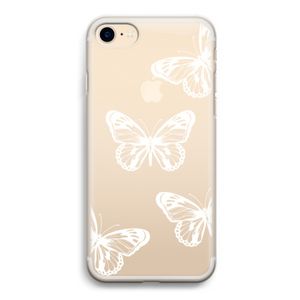 White butterfly: iPhone 7 Transparant Hoesje