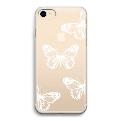 White butterfly: iPhone 7 Transparant Hoesje