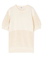 MSGM Kids t-shirt en coton à col rond - Tons neutres