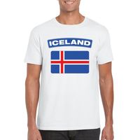 T-shirt IJslandse vlag wit heren 2XL  -