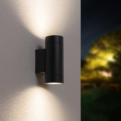 LED Wandlamp - IP54 Waterdicht - 10 Watt 800 Lumen - 4000K Neutraal Wit - 2x GU10 - Dimbaar - Up & Down - Buitenlamp dubbelzijdig - Zwart