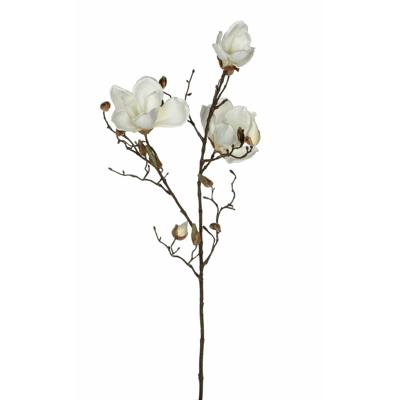 Mica Decorations Kunstbloemen Magnolia takken - 90 cm - wit - Kunst zijde - Boeket - stelen