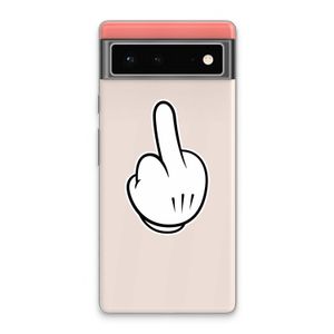 Middle finger white: Google Pixel 6 Transparant Hoesje