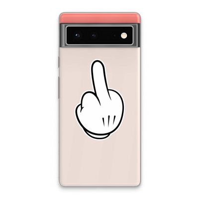 Middle finger white: Google Pixel 6 Transparant Hoesje