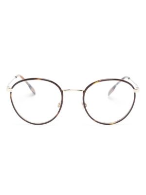 Burberry Eyewear lunettes de vue rondes à effet écailles de tortue - Marron