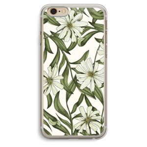 Wit bloemenpatroon: iPhone 6 Plus / 6S Plus Transparant Hoesje