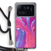 Paarse stroom: Xiaomi Mi 11 Ultra Transparant Hoesje met koord