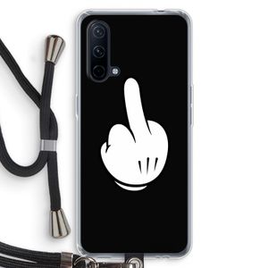 Middle finger black: OnePlus Nord CE 5G Transparant Hoesje met koord