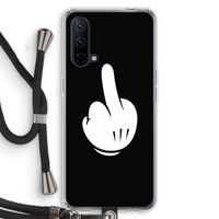 Middle finger black: OnePlus Nord CE 5G Transparant Hoesje met koord