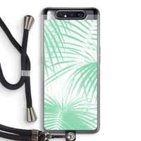 Palmbladeren: Samsung Galaxy A80 Transparant Hoesje met koord