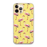 Flamingo's geel: iPhone 13 Pro Max Transparant Hoesje