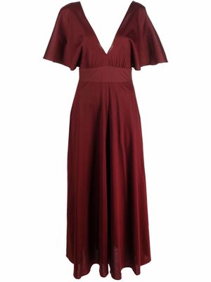 ERES robe froncée Aurore à col v - Rouge